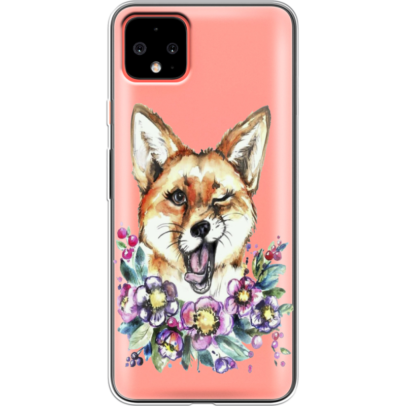 Прозрачный чехол Uprint Google Pixel 4 XL Winking Fox