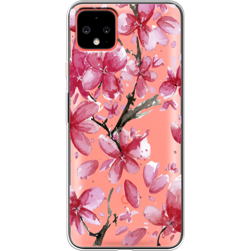 Прозрачный чехол Uprint Google Pixel 4 XL Pink Magnolia