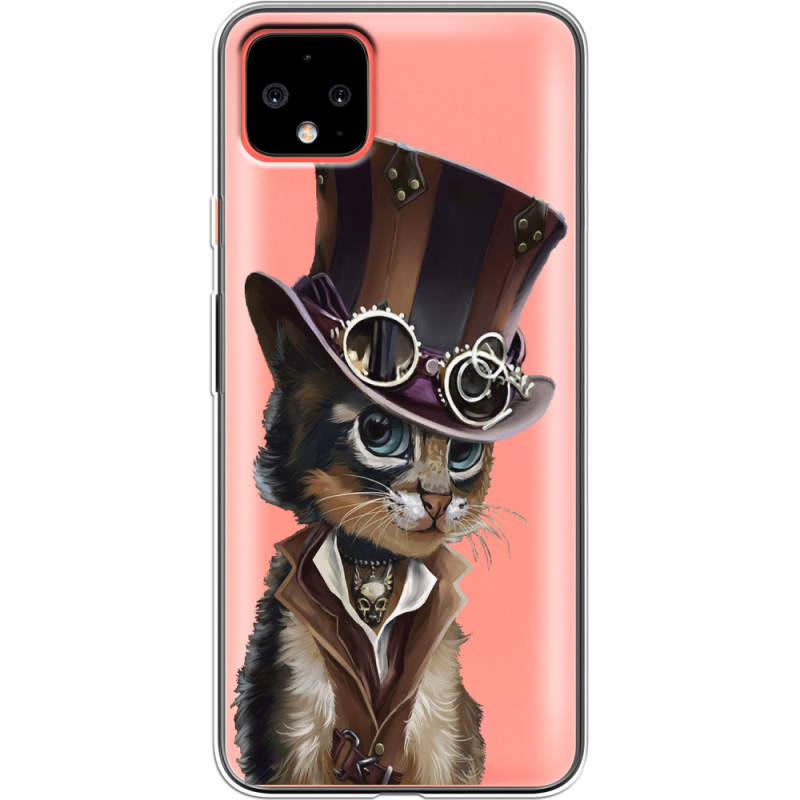 Прозрачный чехол Uprint Google Pixel 4 XL Steampunk Cat