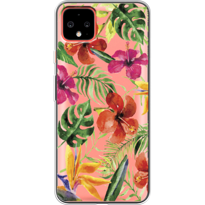 Прозрачный чехол Uprint Google Pixel 4 XL Tropical Flowers