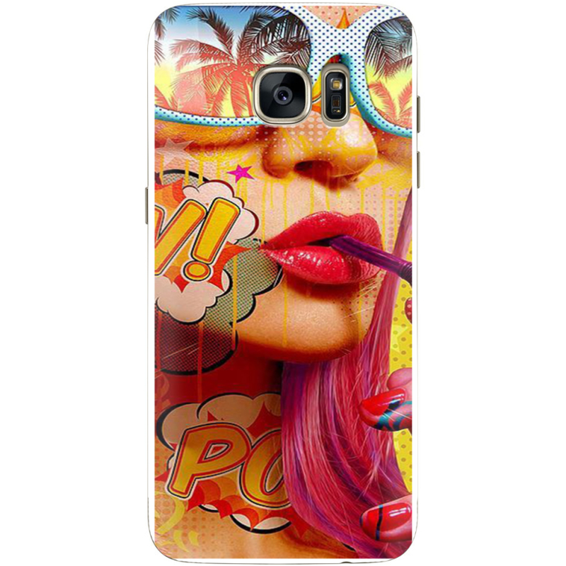 Чехол Uprint Samsung G935 Galaxy S7 Edge Yellow Girl Pop Art