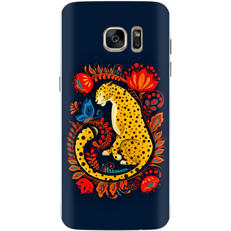 Чехол Uprint Samsung G935 Galaxy S7 Edge Petrykivka Leopard