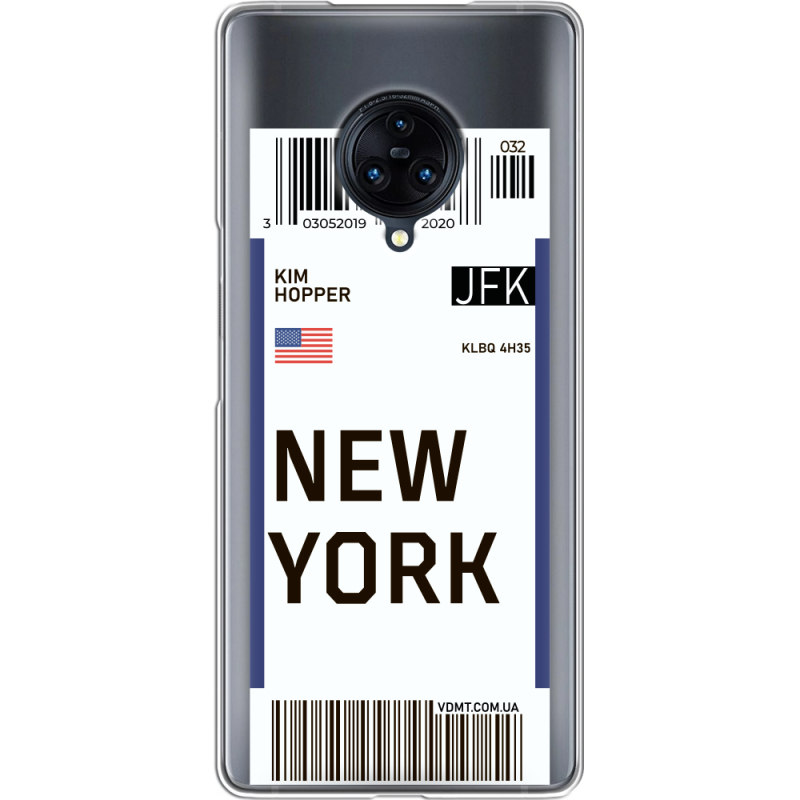 Прозрачный чехол Uprint Vivo Nex 3 Ticket New York