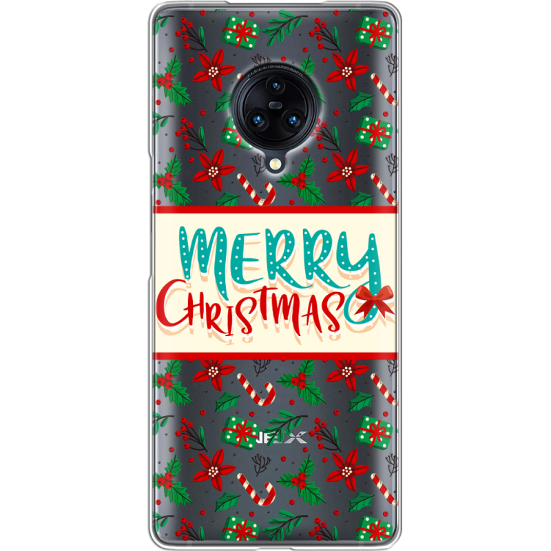 Прозрачный чехол Uprint Vivo Nex 3 Vintage Christmas Pattern