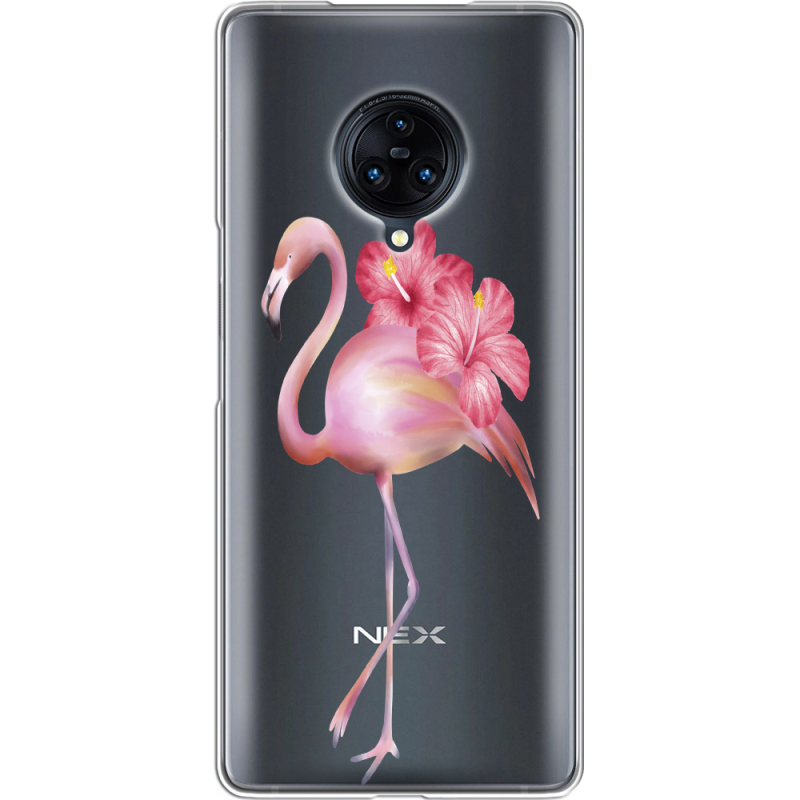 Прозрачный чехол Uprint Vivo Nex 3 Floral Flamingo