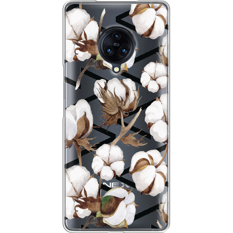 Прозрачный чехол Uprint Vivo Nex 3 Cotton flowers