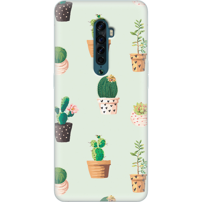 Чехол Uprint OPPO Reno2 L-green Cacti