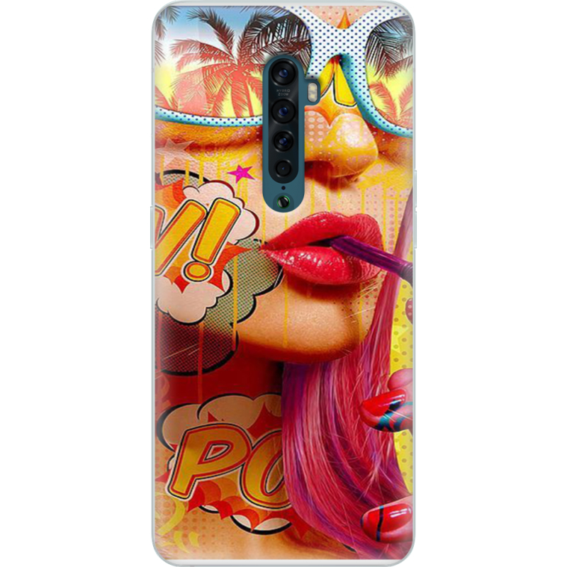 Чехол Uprint OPPO Reno2 Yellow Girl Pop Art