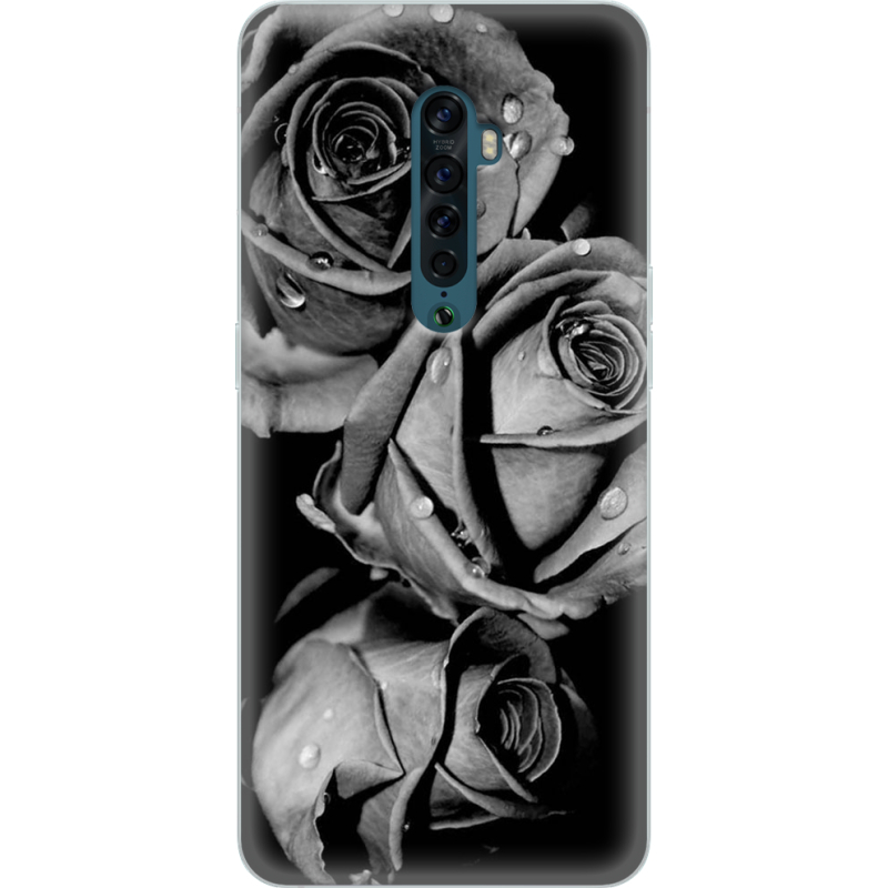 Чехол Uprint OPPO Reno2 Black and White Roses