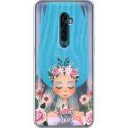 Прозрачный чехол Uprint OPPO Reno2 Blue Hair