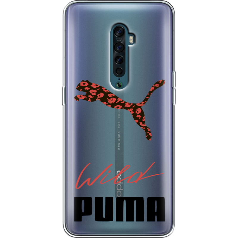 Прозрачный чехол Uprint OPPO Reno2 Wild Cat