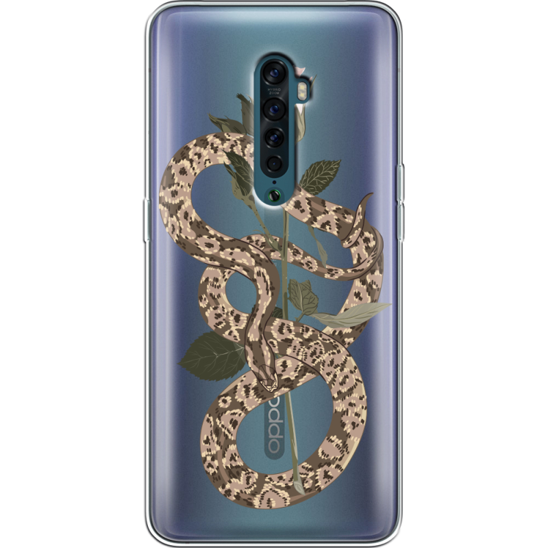 Прозрачный чехол Uprint OPPO Reno2 Glamor Snake