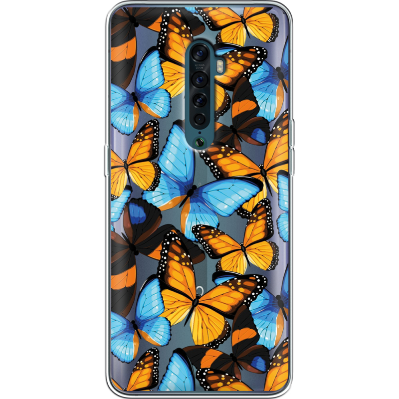 Прозрачный чехол Uprint OPPO Reno2 Butterfly Morpho