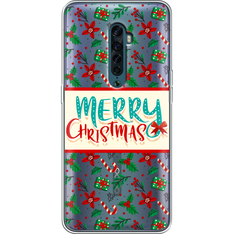 Прозрачный чехол Uprint OPPO Reno2 Vintage Christmas Pattern