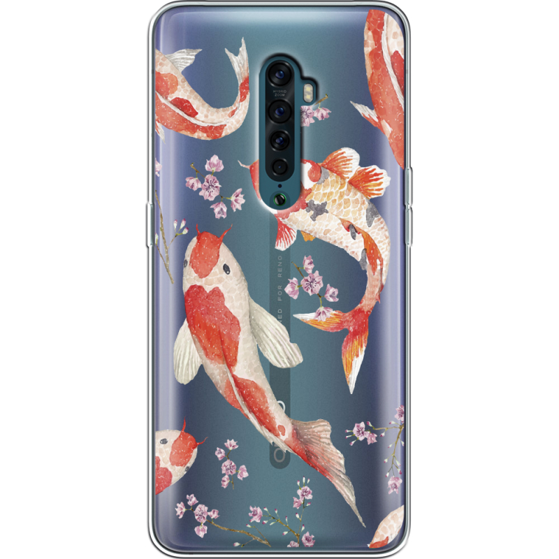 Прозрачный чехол Uprint OPPO Reno2 Japanese Koi Fish