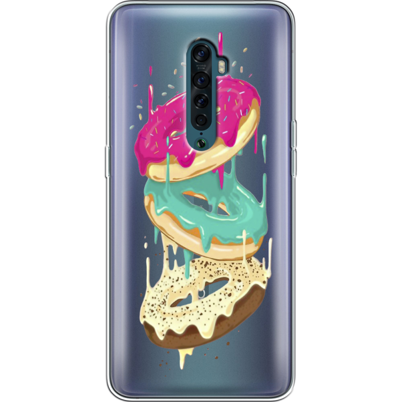 Прозрачный чехол Uprint OPPO Reno2 Donuts