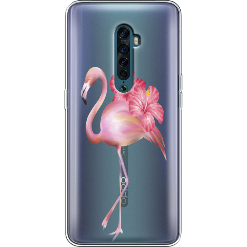 Прозрачный чехол Uprint OPPO Reno2 Floral Flamingo