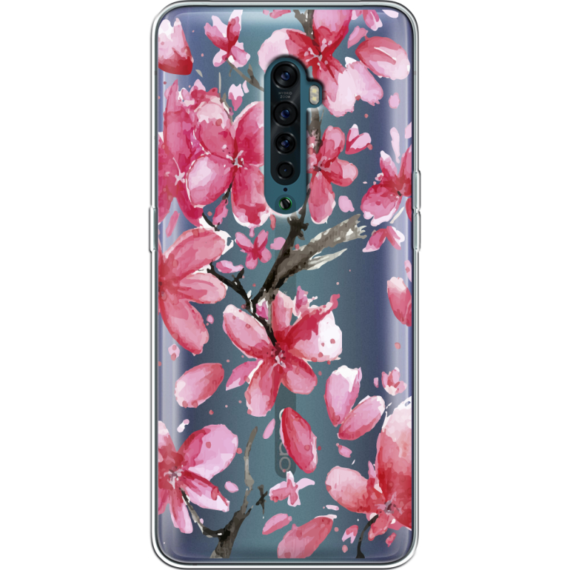 Прозрачный чехол Uprint OPPO Reno2 Pink Magnolia