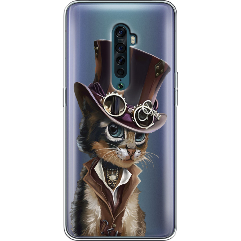 Прозрачный чехол Uprint OPPO Reno2 Steampunk Cat