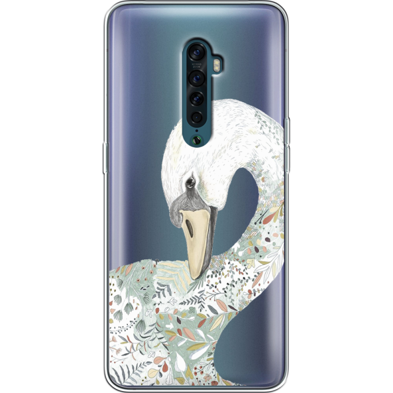 Прозрачный чехол Uprint OPPO Reno2 Swan