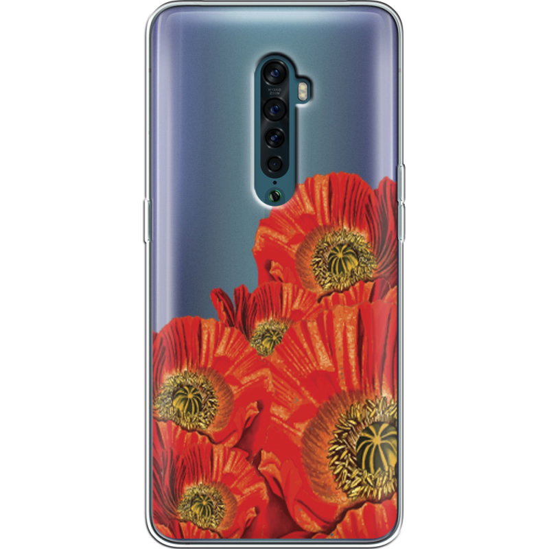 Прозрачный чехол Uprint OPPO Reno2 Red Poppies