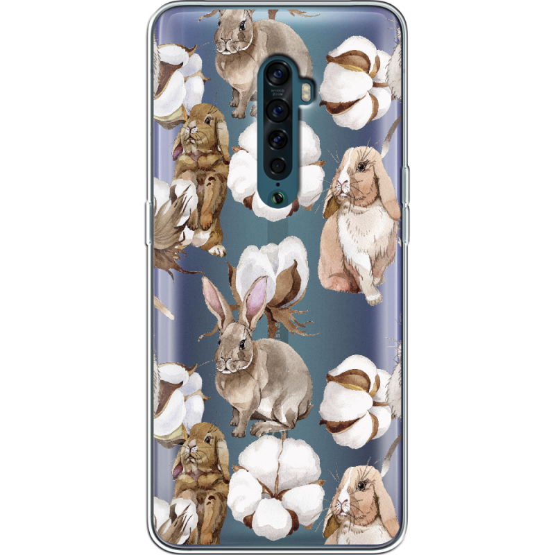 Прозрачный чехол Uprint OPPO Reno2 Cotton and Rabbits