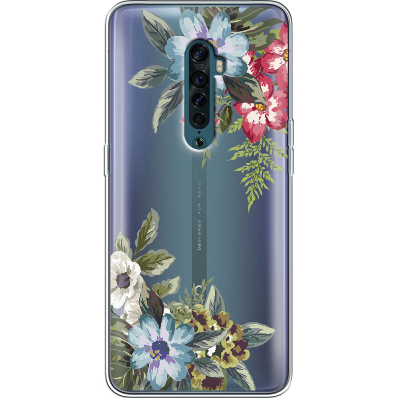 Прозрачный чехол Uprint OPPO Reno2 Floral