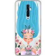 Прозрачный чехол Uprint OPPO Reno2 Z Blue Hair