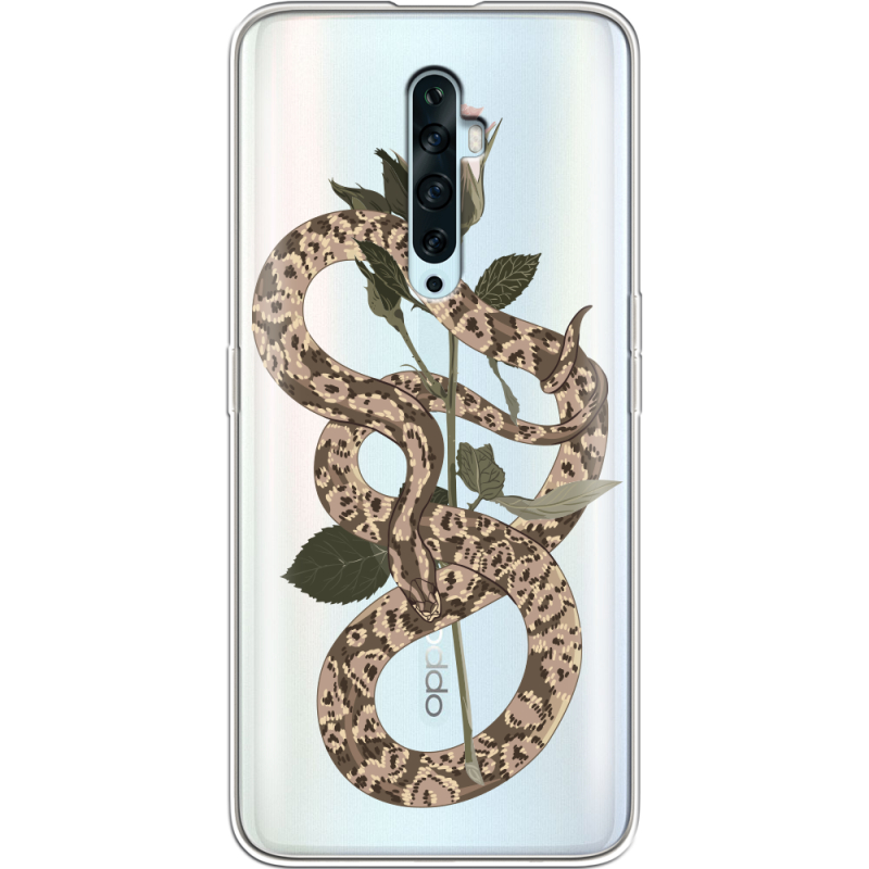 Прозрачный чехол Uprint OPPO Reno2 Z Glamor Snake