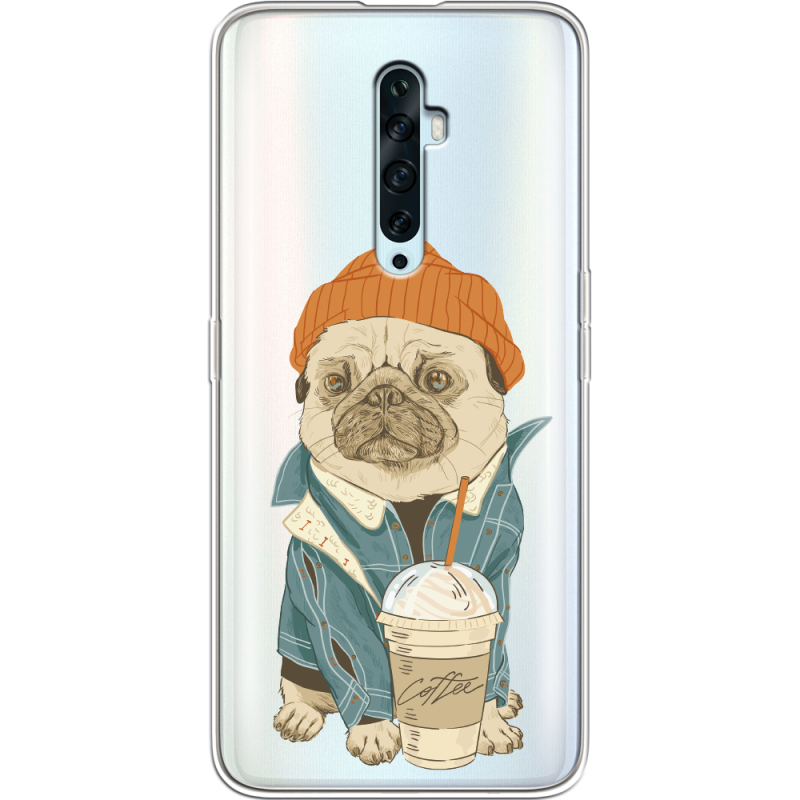 Прозрачный чехол Uprint OPPO Reno2 Z Dog Coffeeman