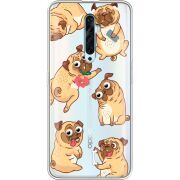 Прозрачный чехол Uprint OPPO Reno2 Z с 3D-глазками Pug