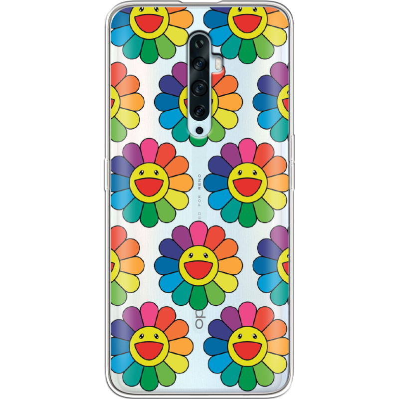 Прозрачный чехол Uprint OPPO Reno2 Z Hippie Flowers