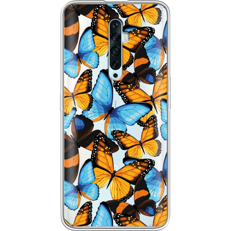 Прозрачный чехол Uprint OPPO Reno2 Z Butterfly Morpho