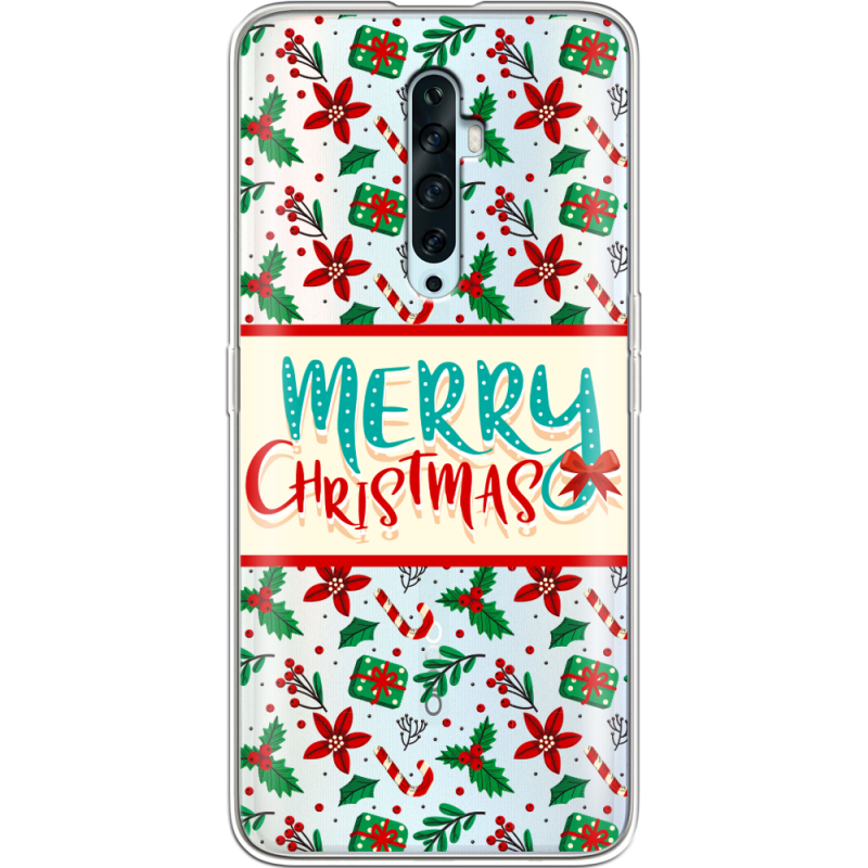 Прозрачный чехол Uprint OPPO Reno2 Z Vintage Christmas Pattern