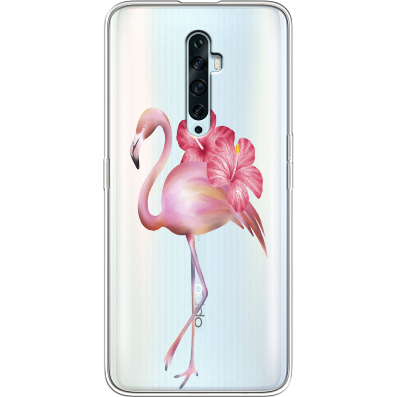 Прозрачный чехол Uprint OPPO Reno2 Z Floral Flamingo