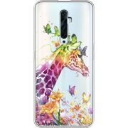 Прозрачный чехол Uprint OPPO Reno2 Z Colorful Giraffe