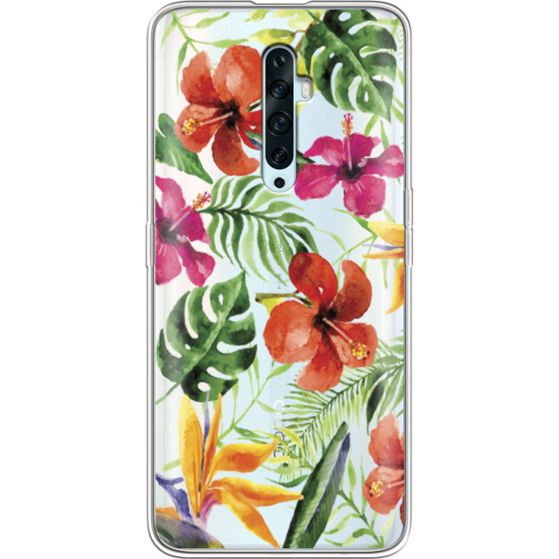 Прозрачный чехол Uprint OPPO Reno2 Z Tropical Flowers