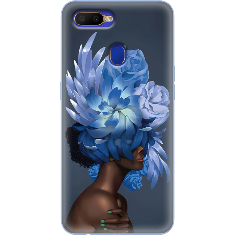 Чехол Uprint OPPO A5s Exquisite Blue Flowers