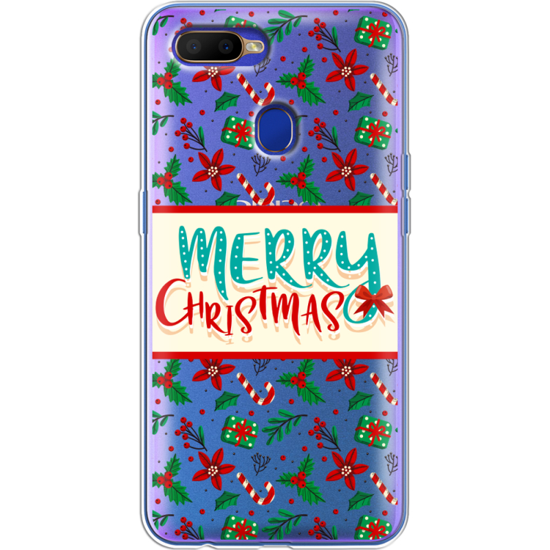 Прозрачный чехол Uprint OPPO A5s Vintage Christmas Pattern