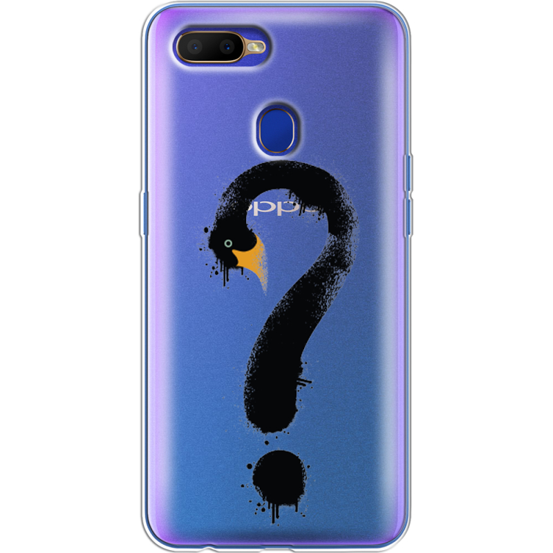 Прозрачный чехол Uprint OPPO A5s Swan question