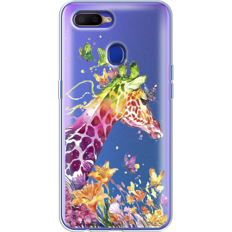 Прозрачный чехол Uprint OPPO A5s Colorful Giraffe