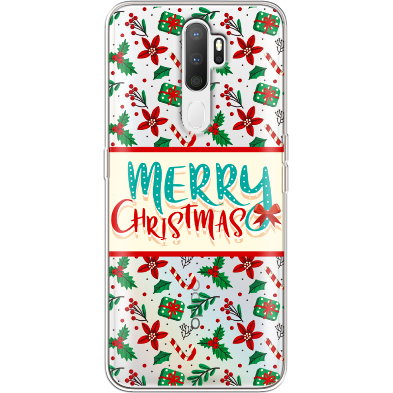 Прозрачный чехол Uprint OPPO A5 2020 Vintage Christmas Pattern