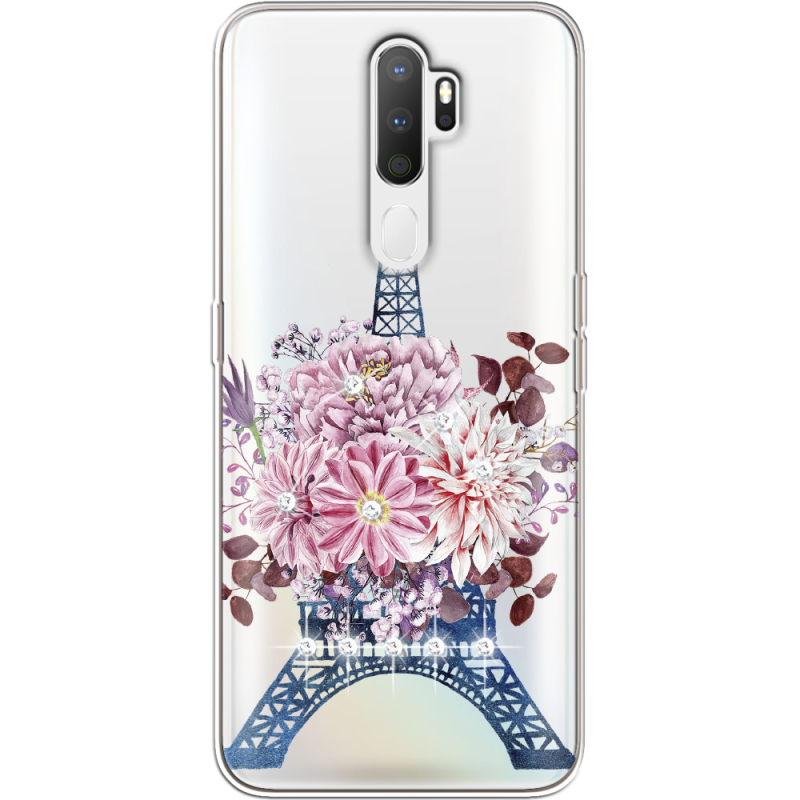 Чехол со стразами OPPO A5 2020 Eiffel Tower