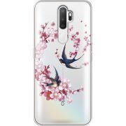 Чехол со стразами OPPO A5 2020 Swallows and Bloom