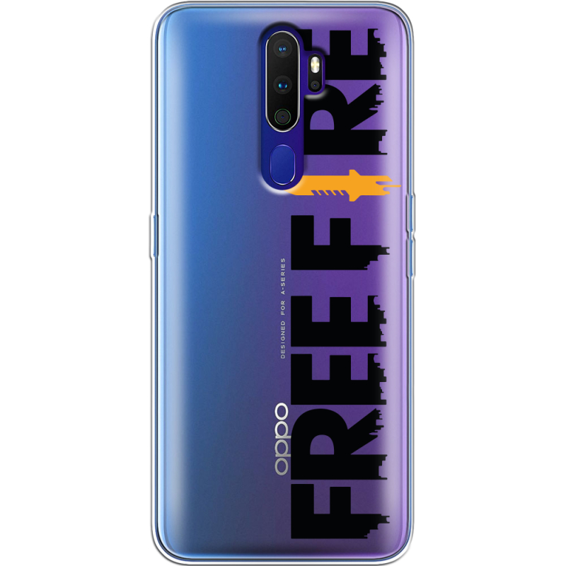 Прозрачный чехол Uprint OPPO A9 2020 Free Fire Black Logo