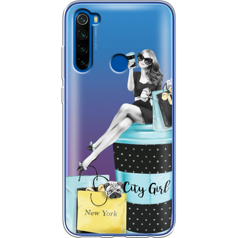Прозрачный чехол Uprint Xiaomi Redmi Note 8T City Girl