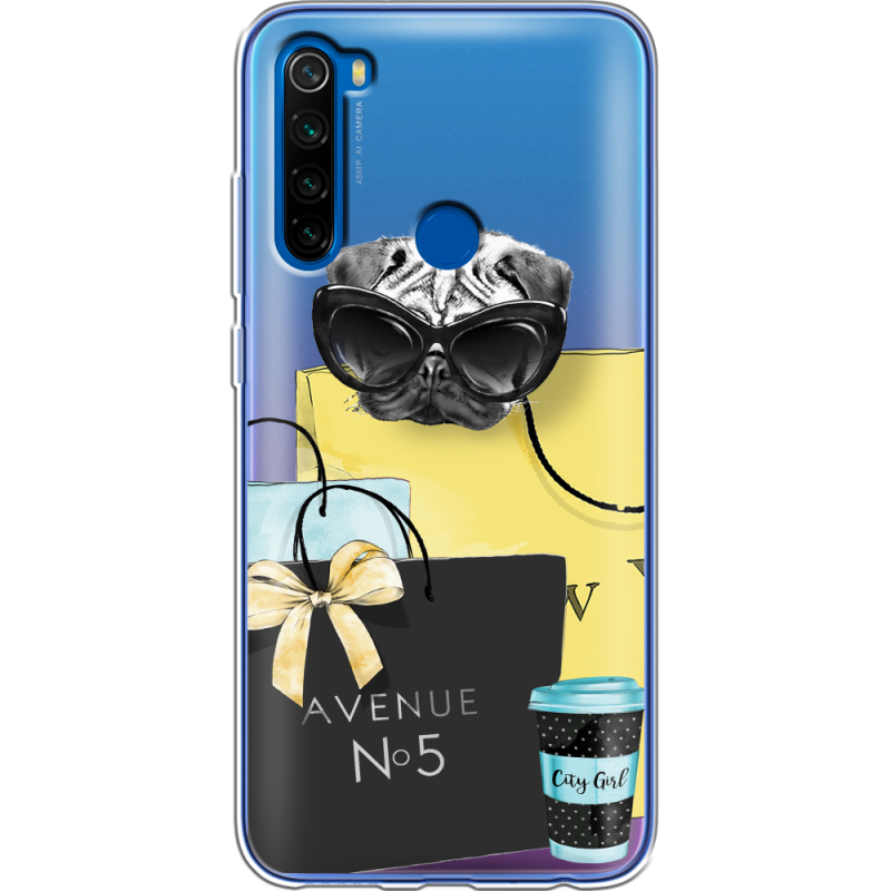 Прозрачный чехол Uprint Xiaomi Redmi Note 8T Fashion Pug