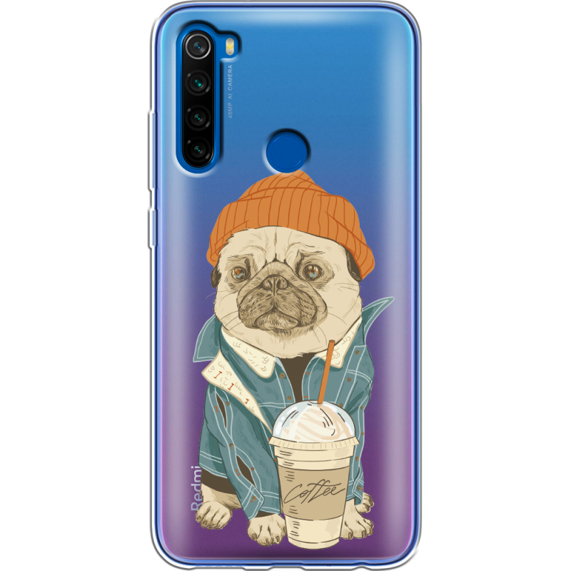 Прозрачный чехол Uprint Xiaomi Redmi Note 8T Dog Coffeeman