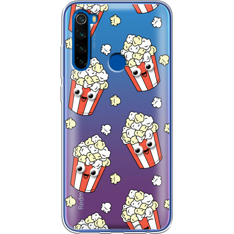 Прозрачный чехол Uprint Xiaomi Redmi Note 8T с 3D-глазками Popcorn