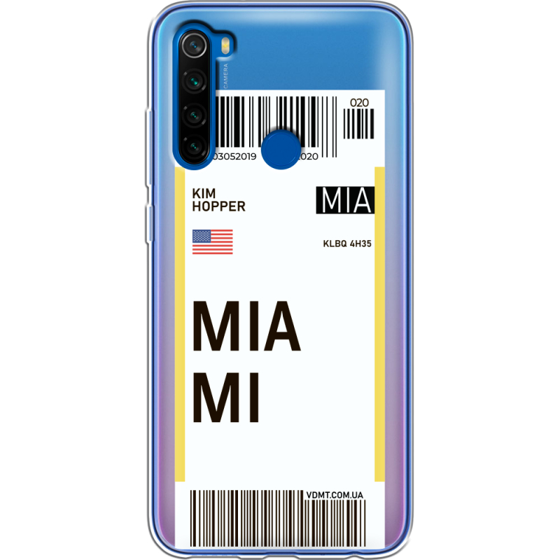 Прозрачный чехол Uprint Xiaomi Redmi Note 8T Ticket Miami